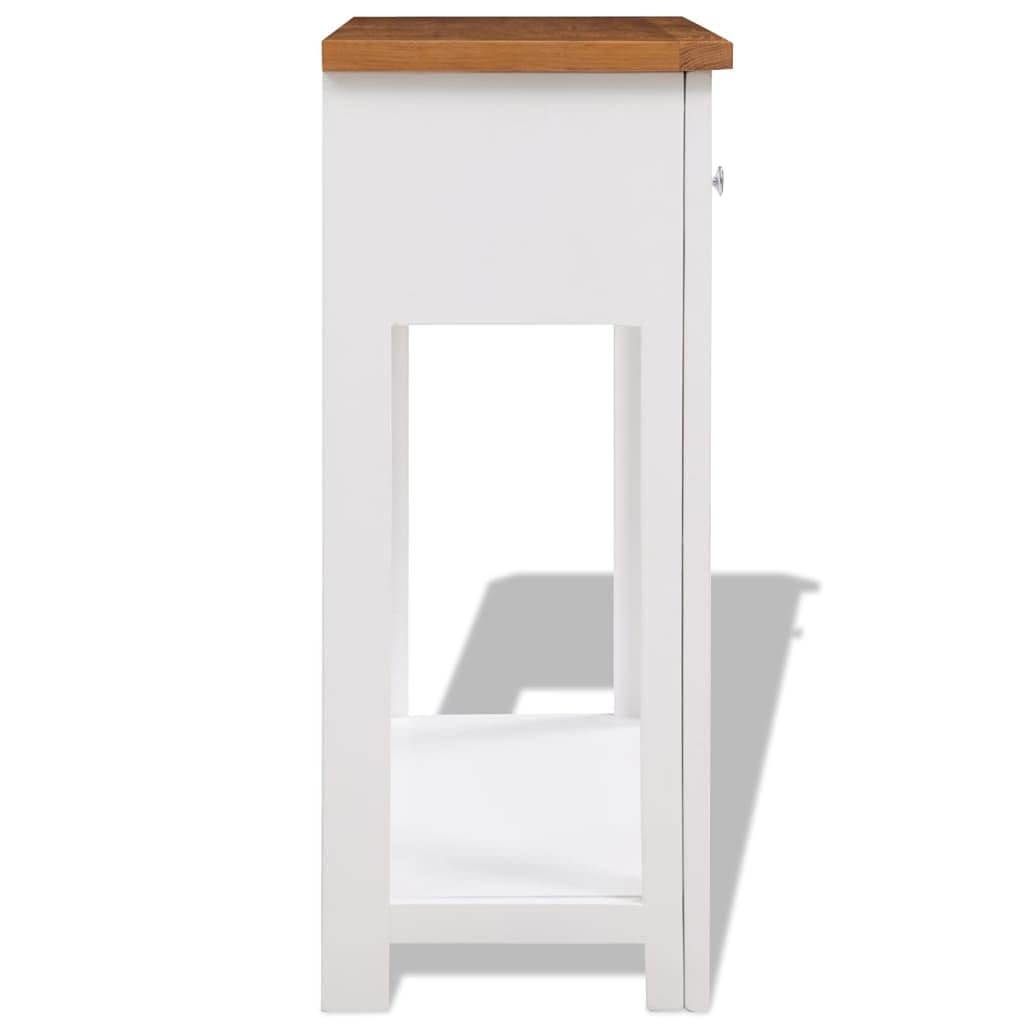 Console Table with Drawers Solid Oak Wood W30425