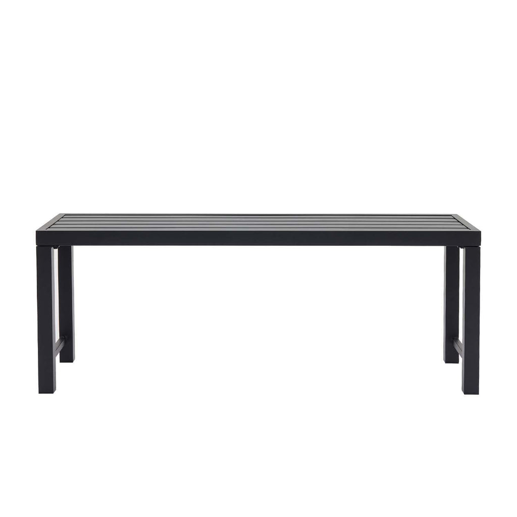 Black Metal Backless Outdoor Bench Q519230