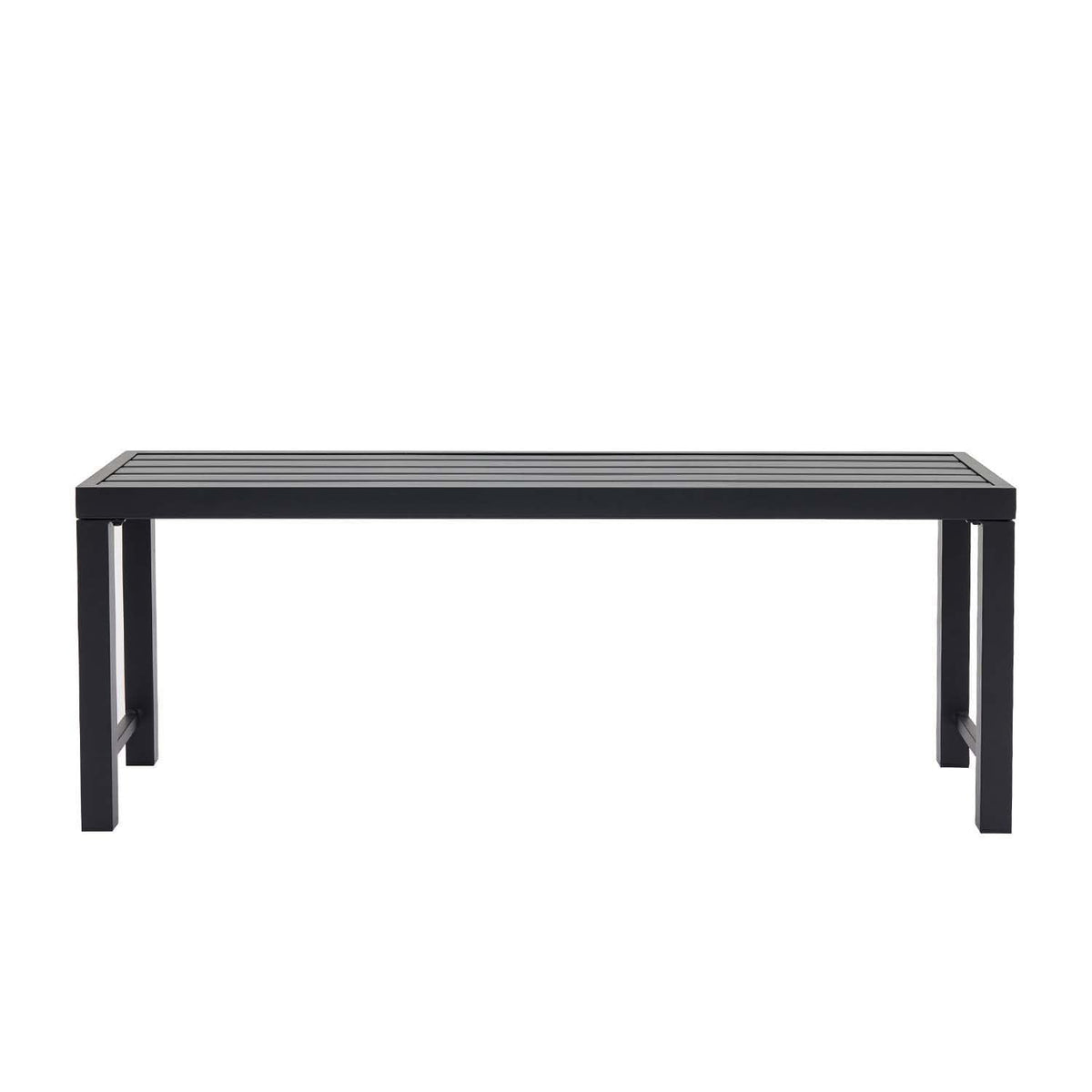 Black Metal Backless Outdoor Bench Q519230