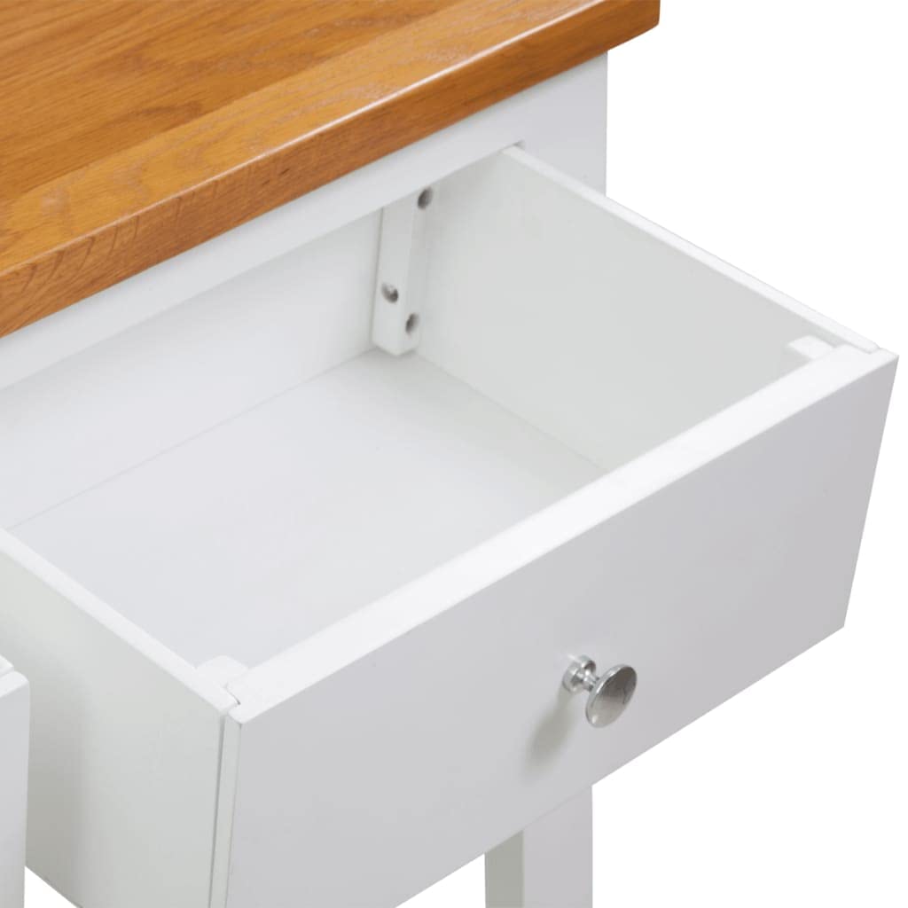 Console Table with Drawers Solid Oak Wood W30425