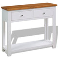 Console Table with Drawers Solid Oak Wood W30425