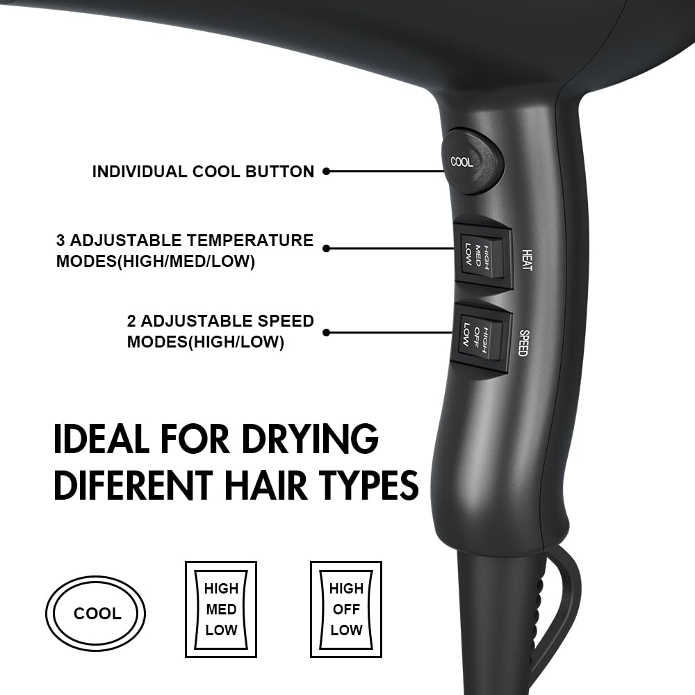 1875W Far Infrared Hair Dryer Black K679053