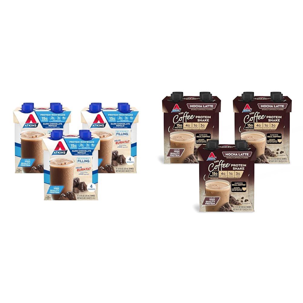 Dark Chocolate Mocha Latte Protein Shake, 15g Protein, 4g Net Carb, 1g Sugar Q213