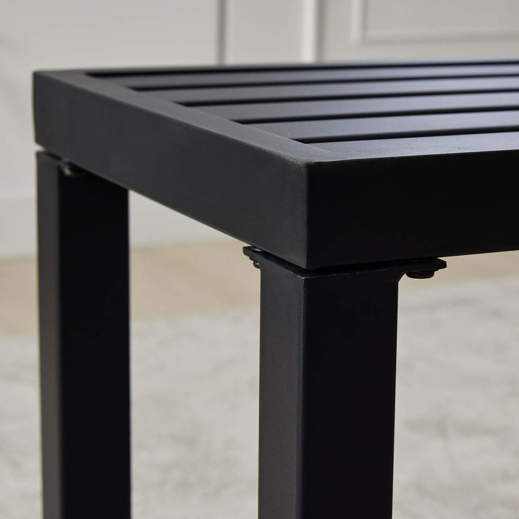 Black Metal Backless Outdoor Bench Q519230