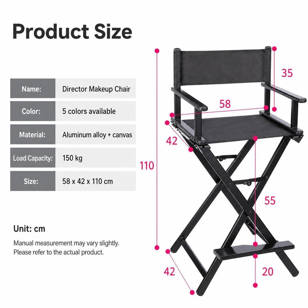 Portable Folding Director Chair with Headrest U259