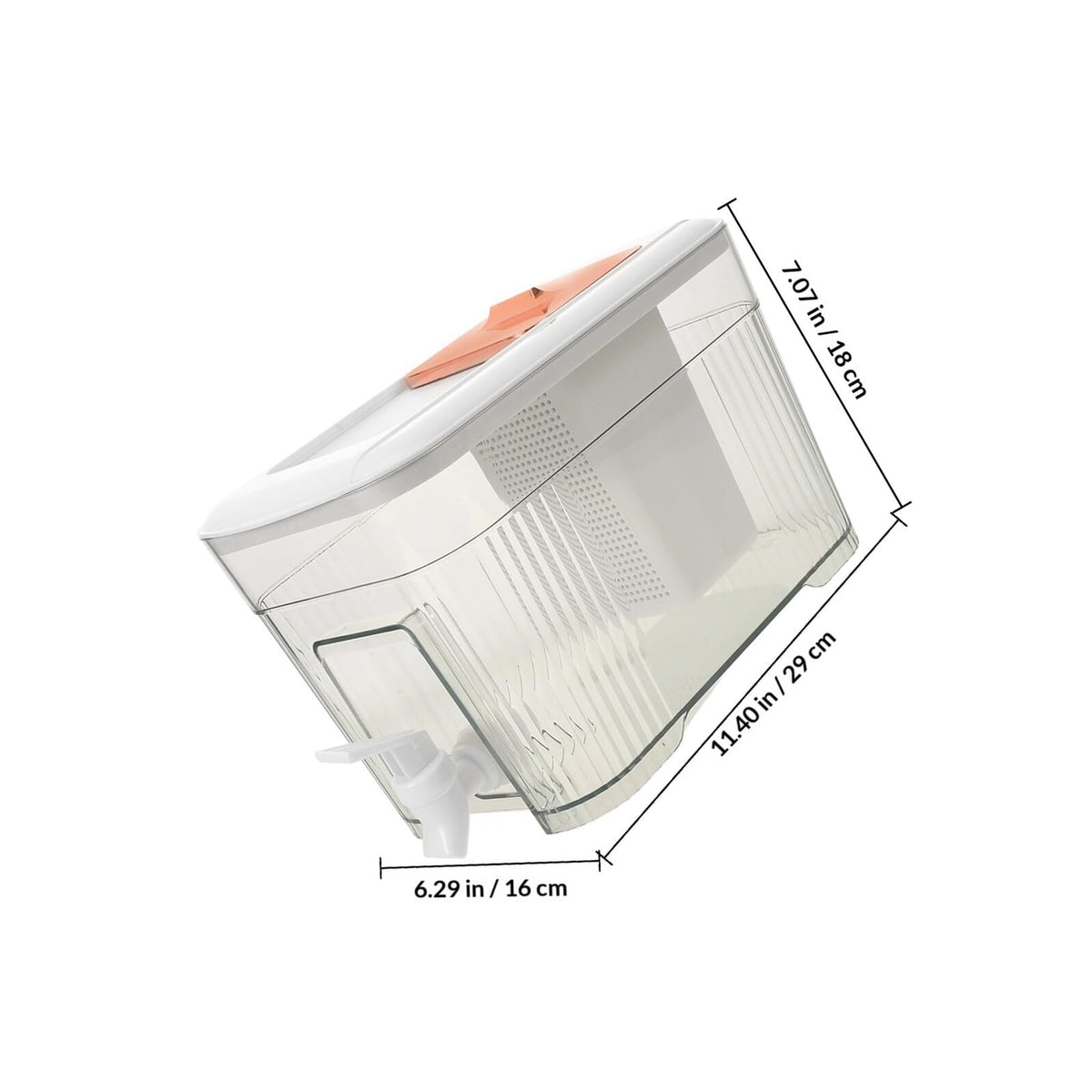 Cold Water Jug with Faucet 3.5l White Beverage Dispenser M22838