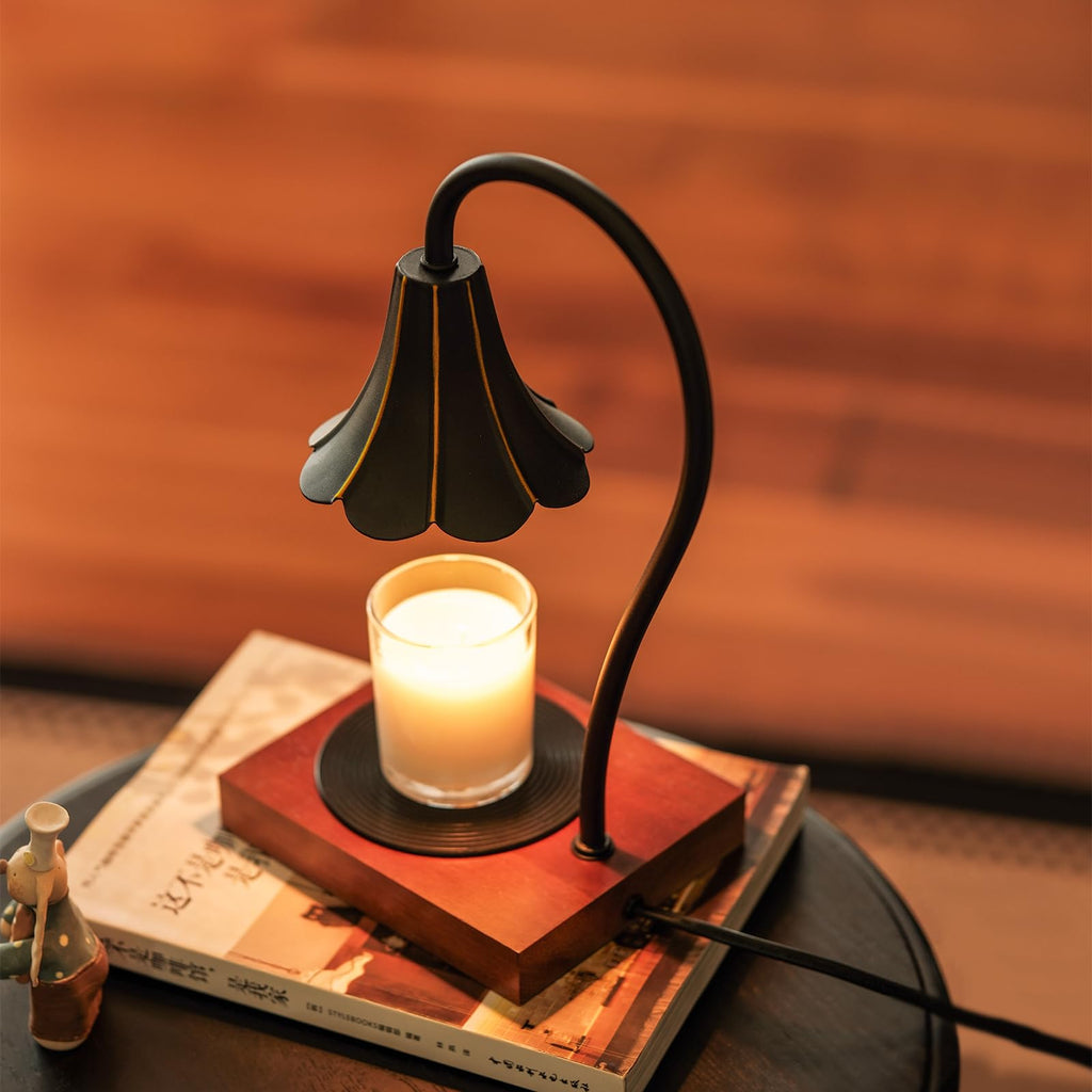 Black Candle Warmer Lamp with Timer & Stepless Dimmable O7915