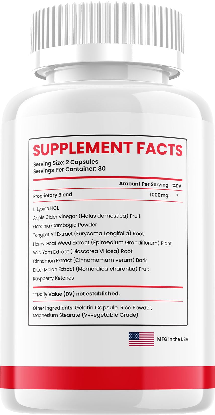 60 Capsules Natural Ingredients Supplement L4106