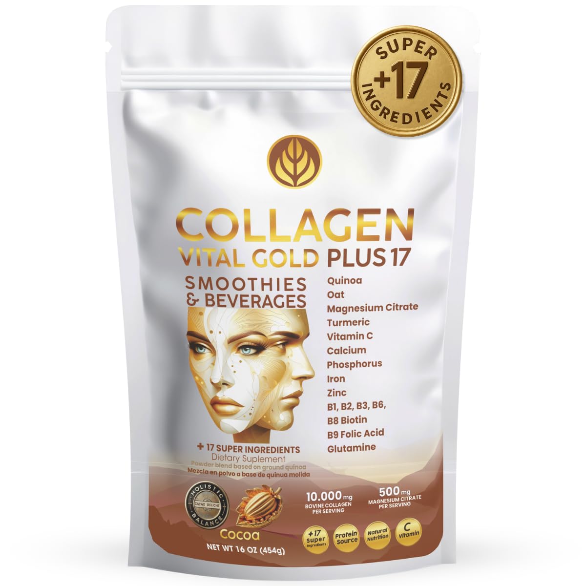 Collagen Peptides Powder Cocoa Flavor 16 oz B59897