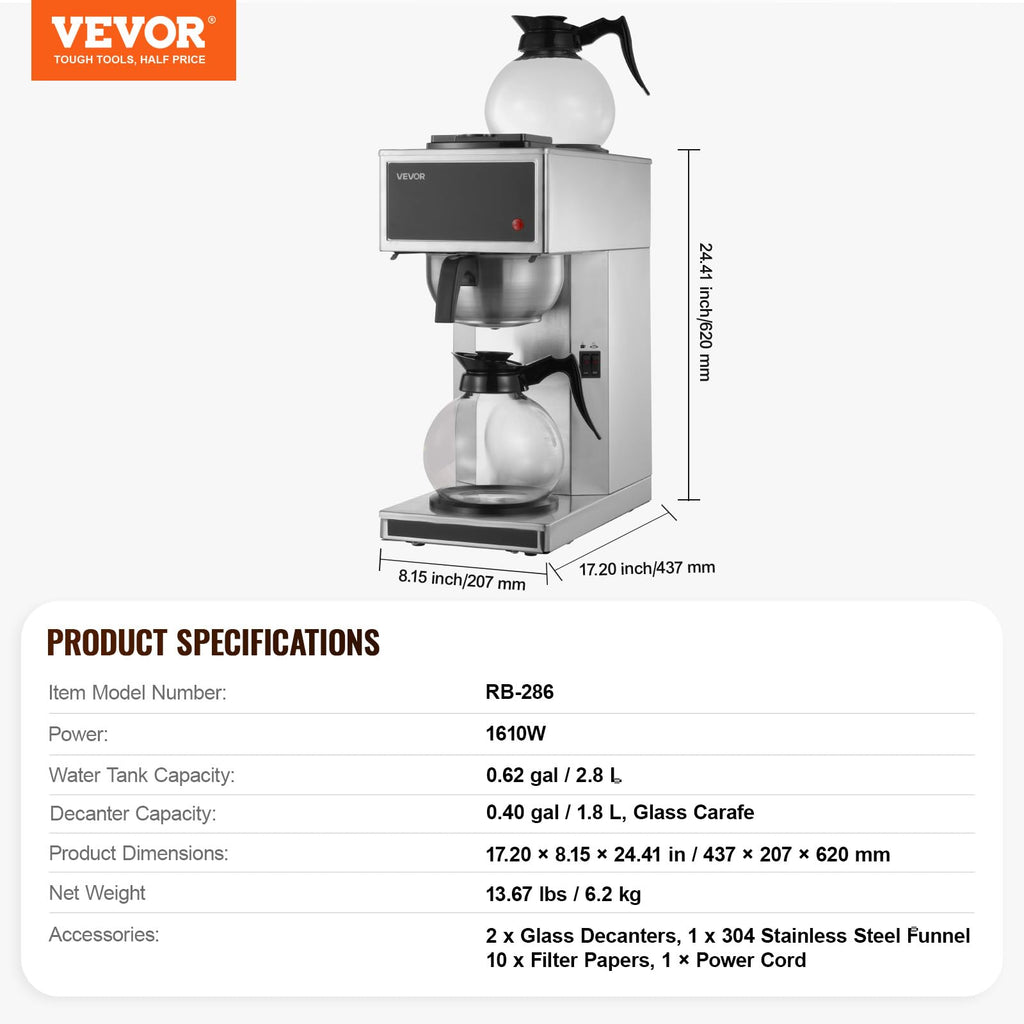 Commercial Drip Coffee Maker 12 Cups Q3292