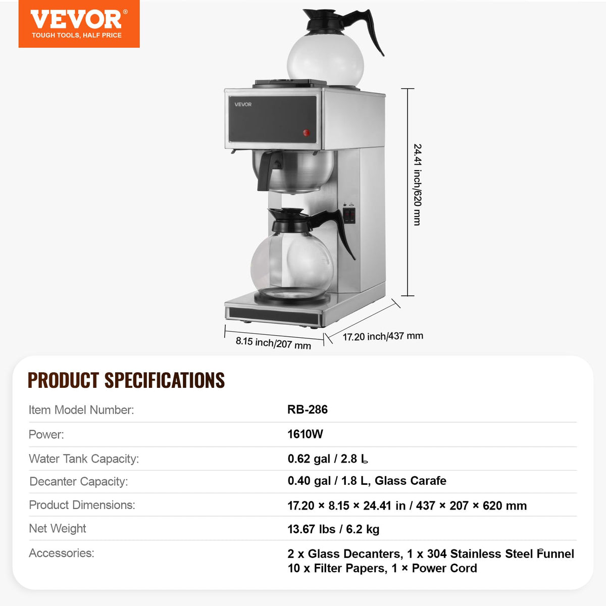Commercial Drip Coffee Maker 12 Cups Q3292