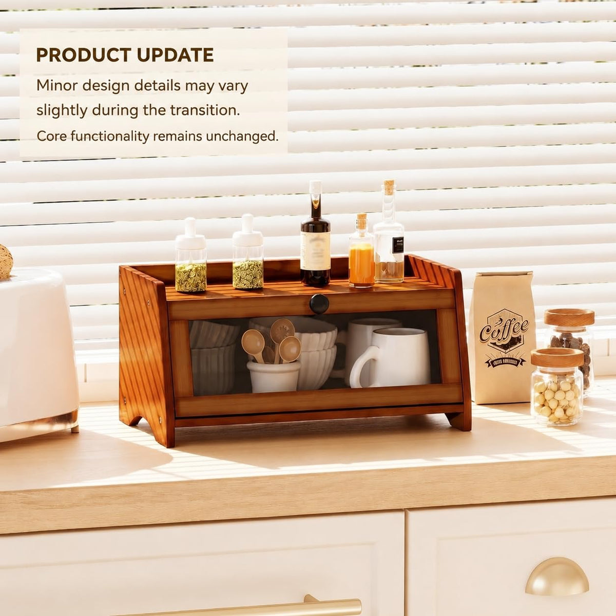 Brown Bamboo Bread Box F408