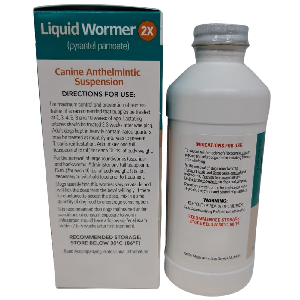8 oz Pyrantel Pamoate Liquid Wormer for Dogs and Puppies R487621