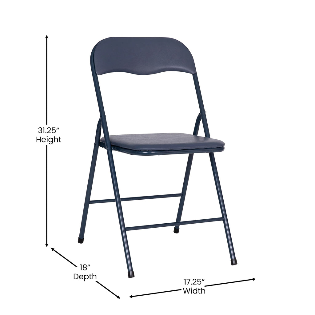 Navy Square Folding Card Table and Chairs Set K653