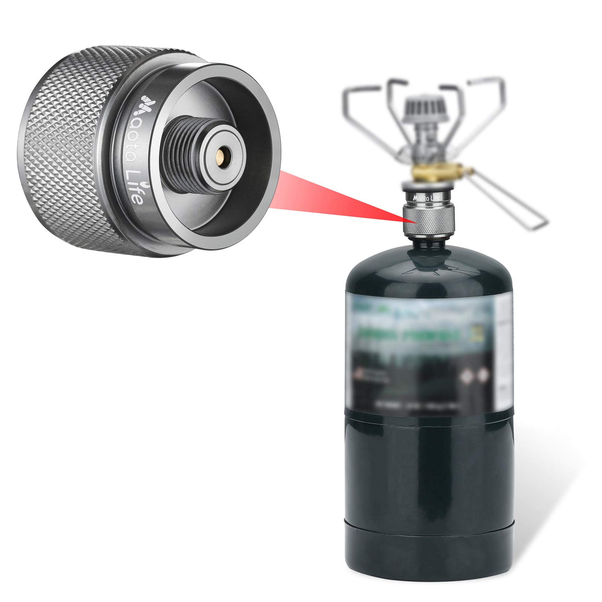 Camping Stove Gas Converter with 16 oz Tank C842
