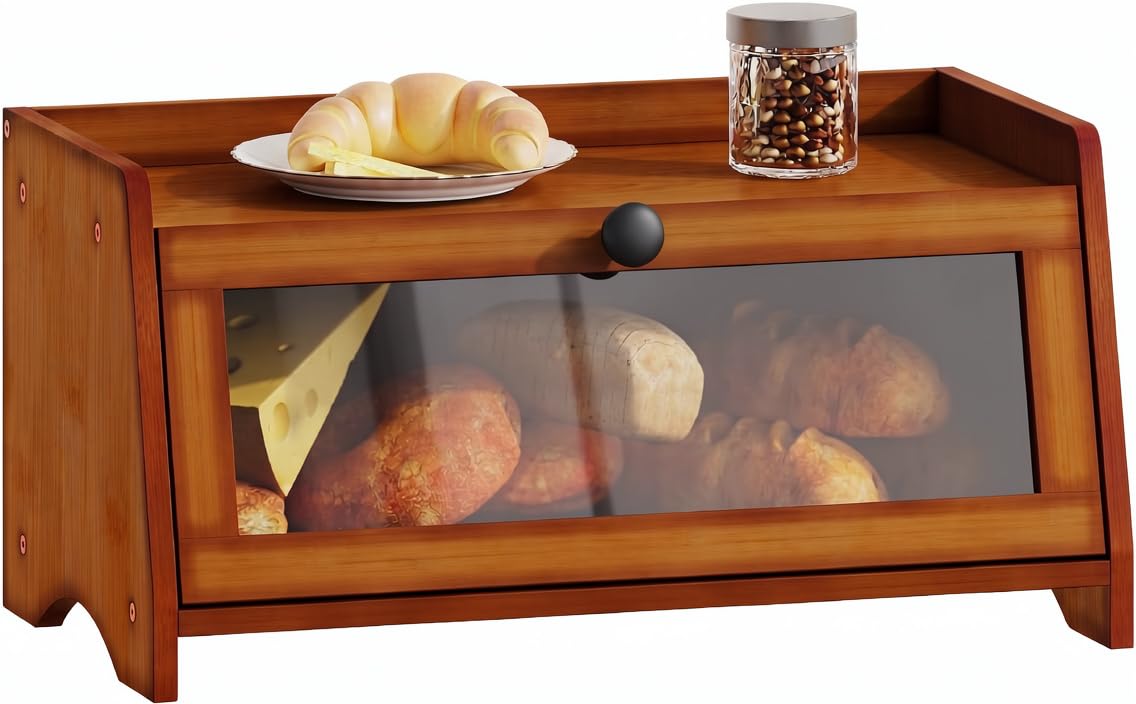 Brown Bamboo Bread Box F408