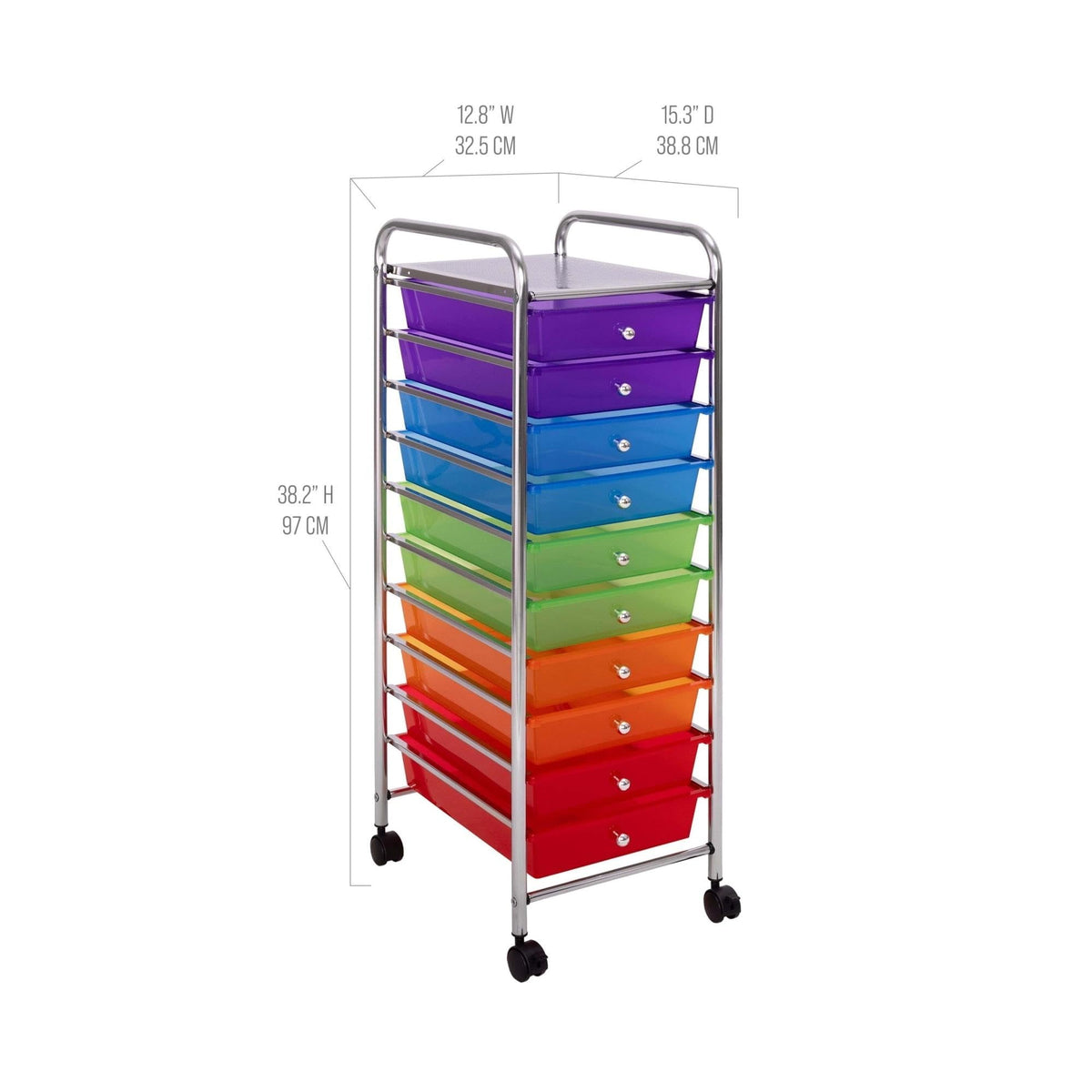 10 Drawer Rolling Storage Cart with Wheels Q44534