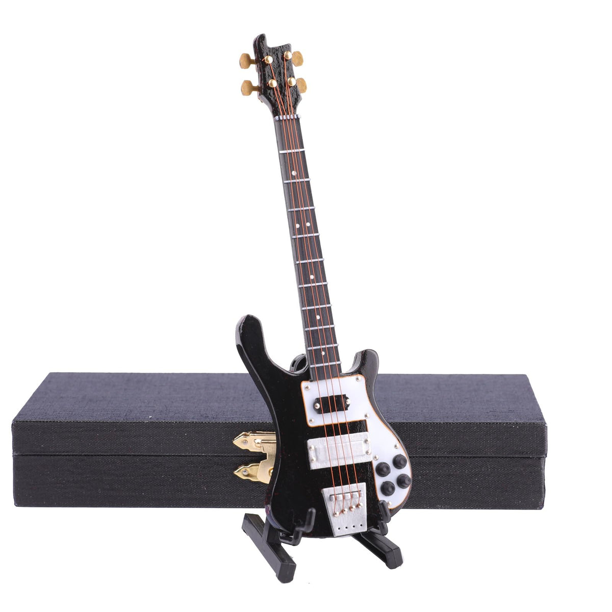 Miniature Electric Bass Guitar with Stand and Case U829614