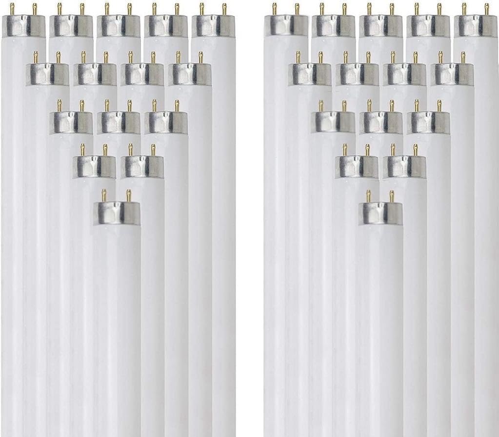 T8 Fluorescent Tube Light Bulb 25W 4100K Cool White G13 Pack of 30 J3154