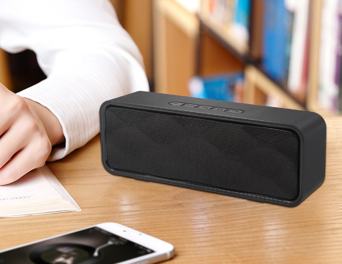 Black Portable Wireless Bluetooth Speaker with AUX USB TF Card Slot X74757