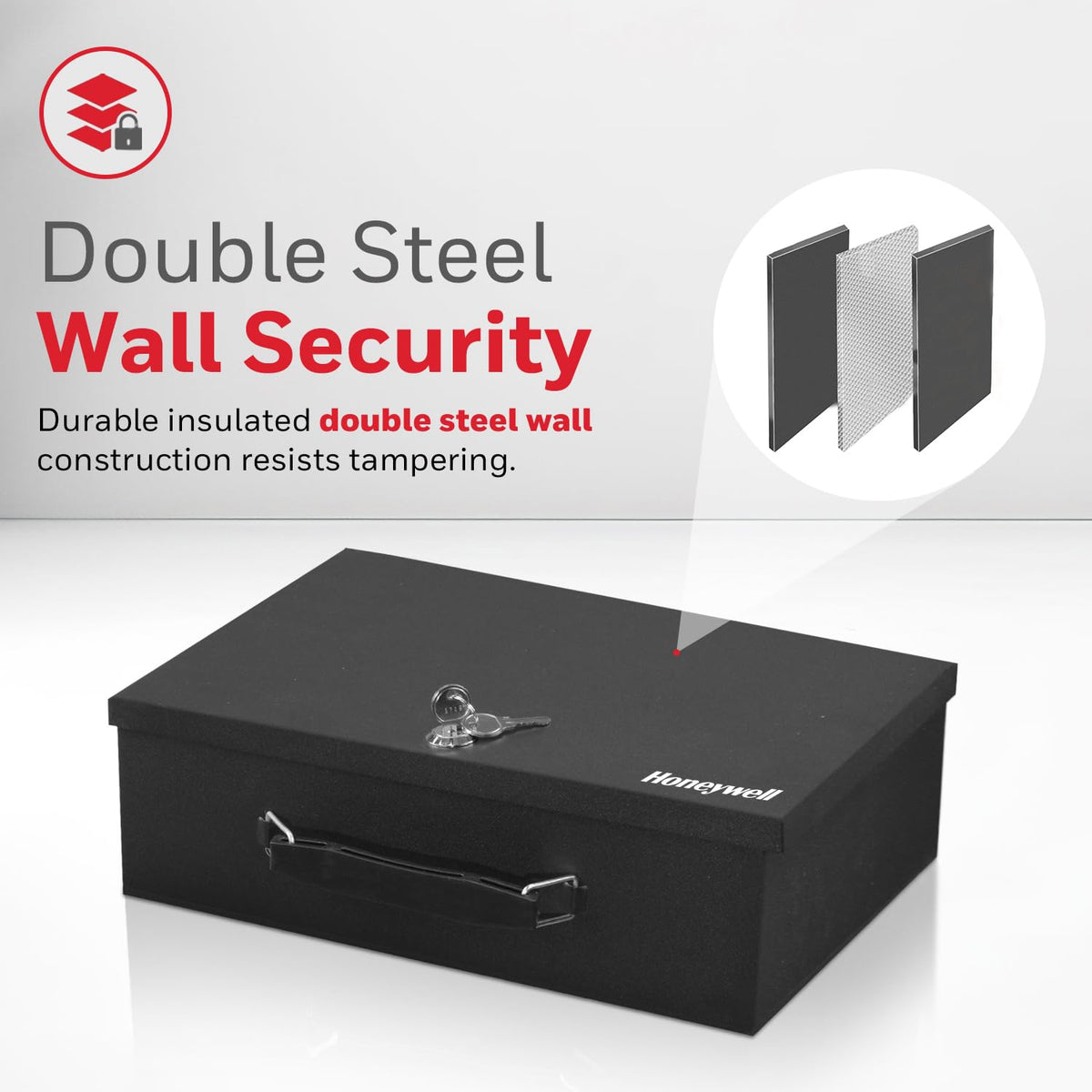 Black Steel Safe Box with Keys Y3211