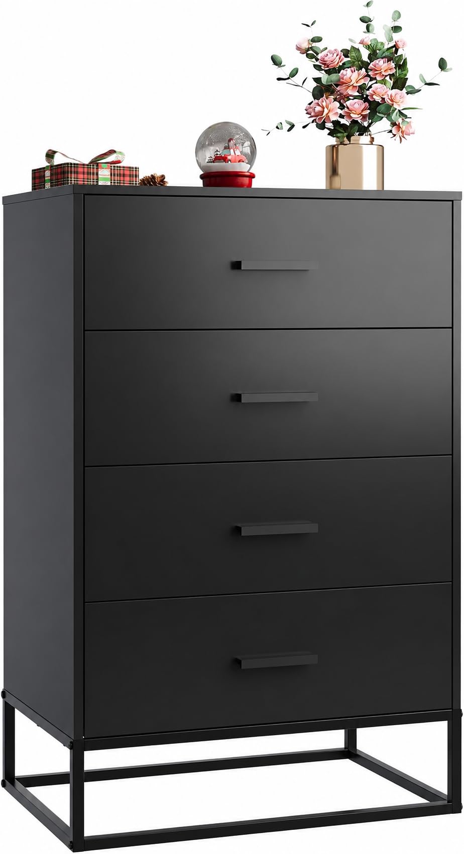 Black 4 Drawer Wooden Dresser B900