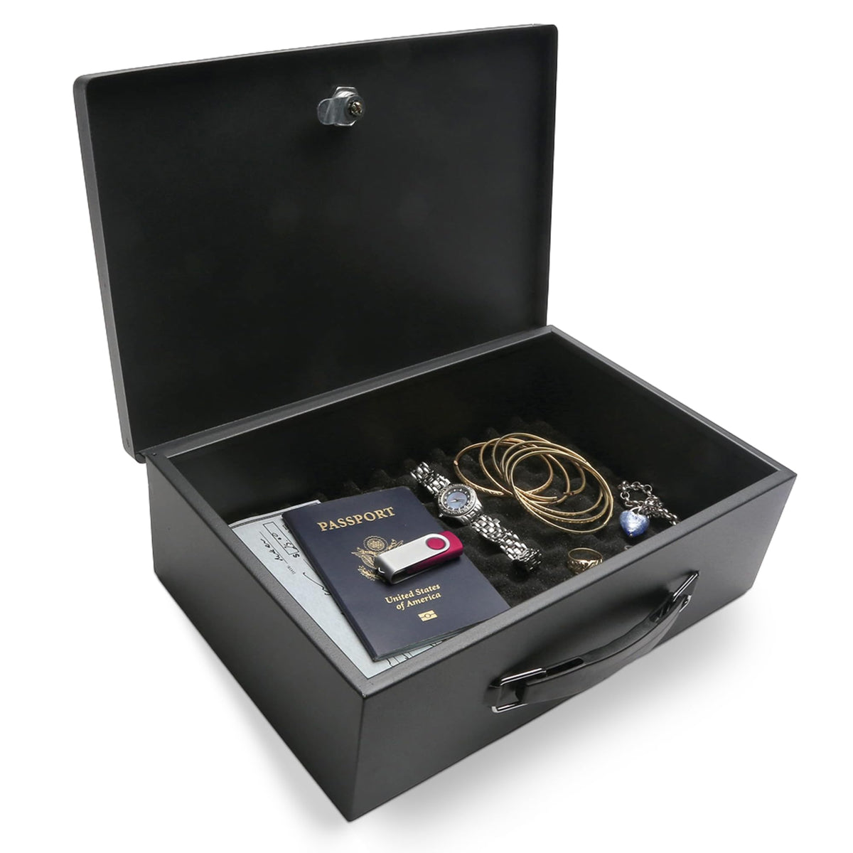 Black Steel Safe Box with Keys Y3211