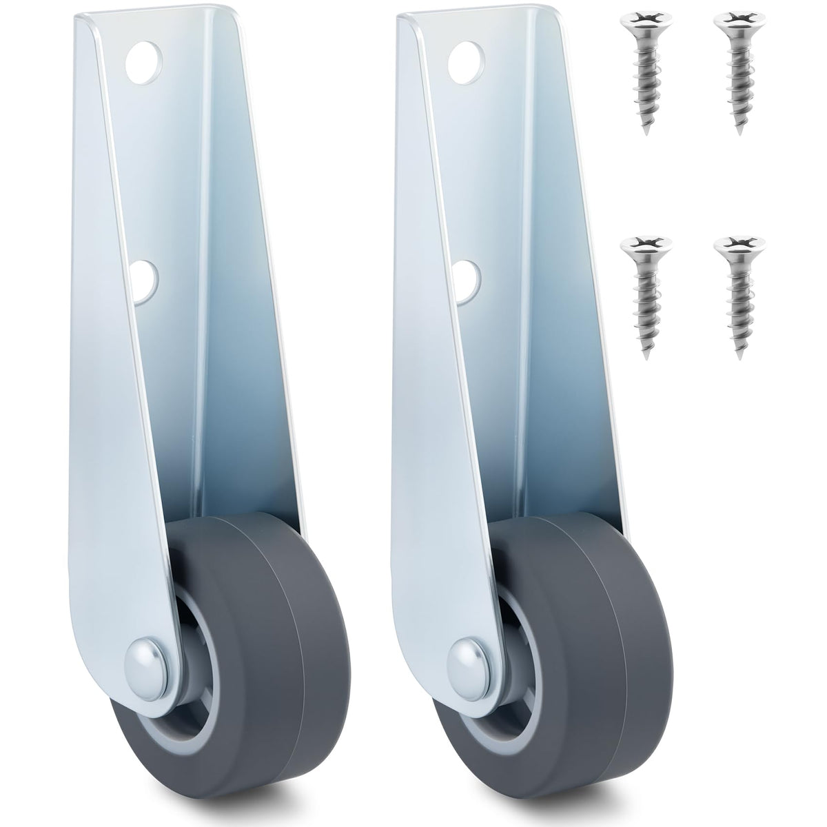 2 Pcs Rubber Swivel Casters F201