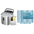 Countertop Ice Maker Machine with Handle, 26.3lbs Per Day, 9 Cubes in 6 Mins + Ice Maker Cleaner & Descaler E67707