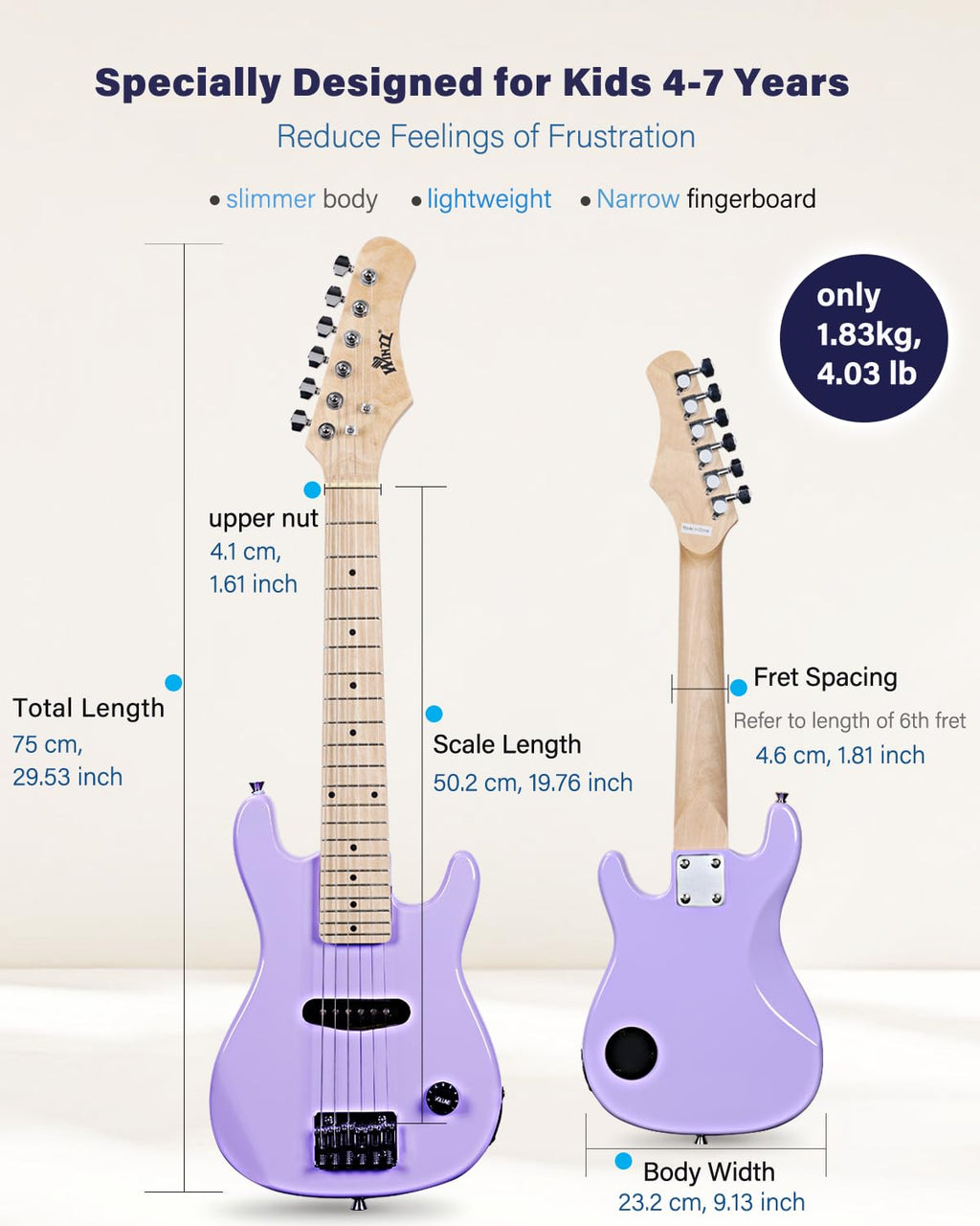 30 Inches Right Handed Electric Guitar with Beginner Kit V982