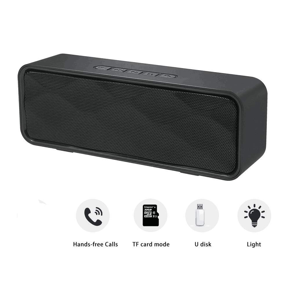 Black Portable Wireless Bluetooth Speaker with AUX USB TF Card Slot X74757