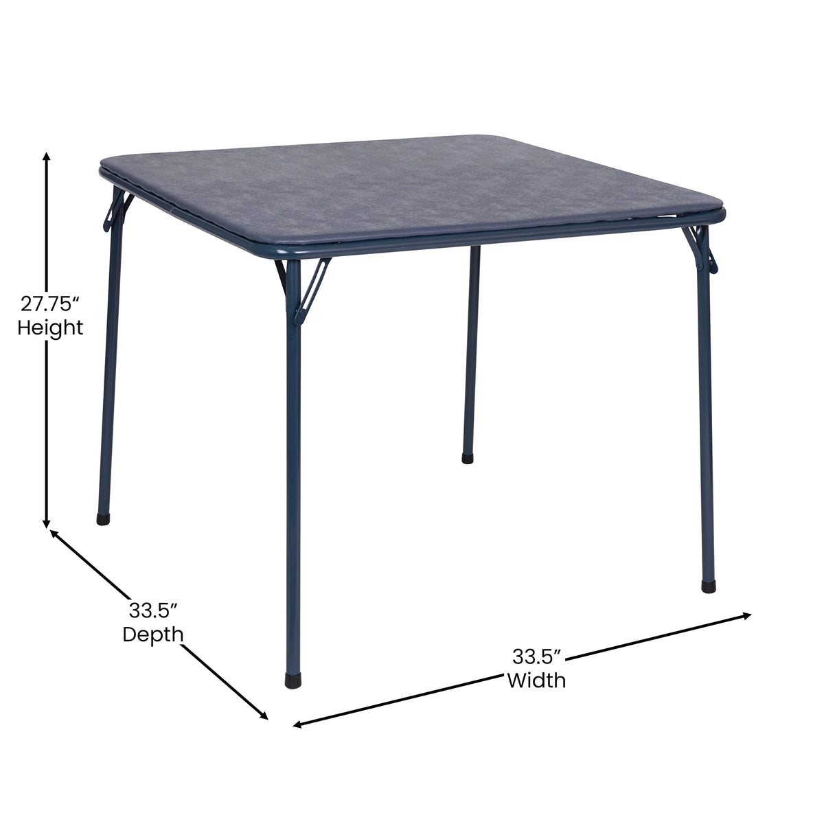 Navy Square Folding Card Table and Chairs Set K653