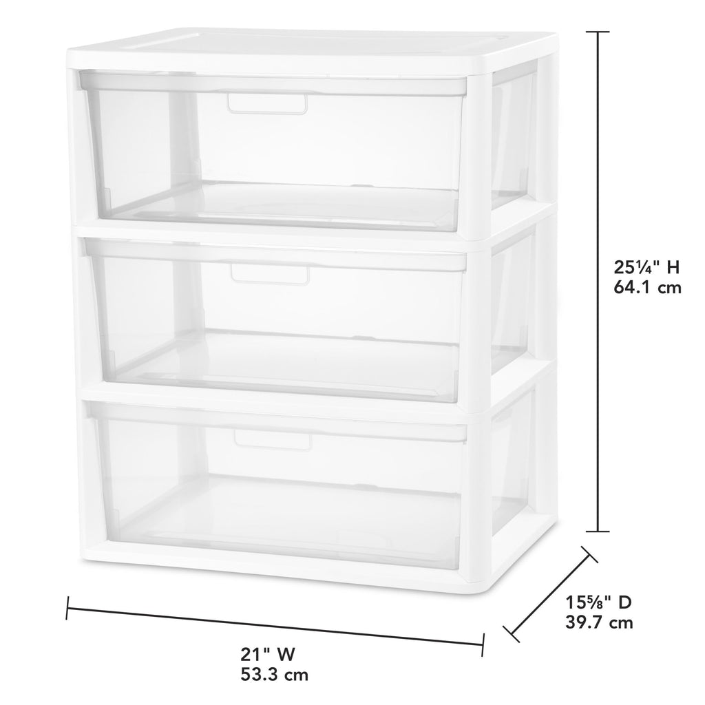 White 3 Drawer Plastic Storage Unit N4504