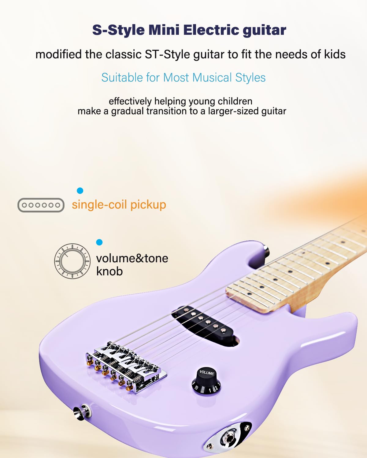 30 Inches Right Handed Electric Guitar with Beginner Kit V982