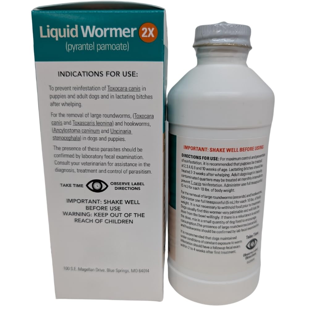 8 oz Pyrantel Pamoate Liquid Wormer for Dogs and Puppies R487621