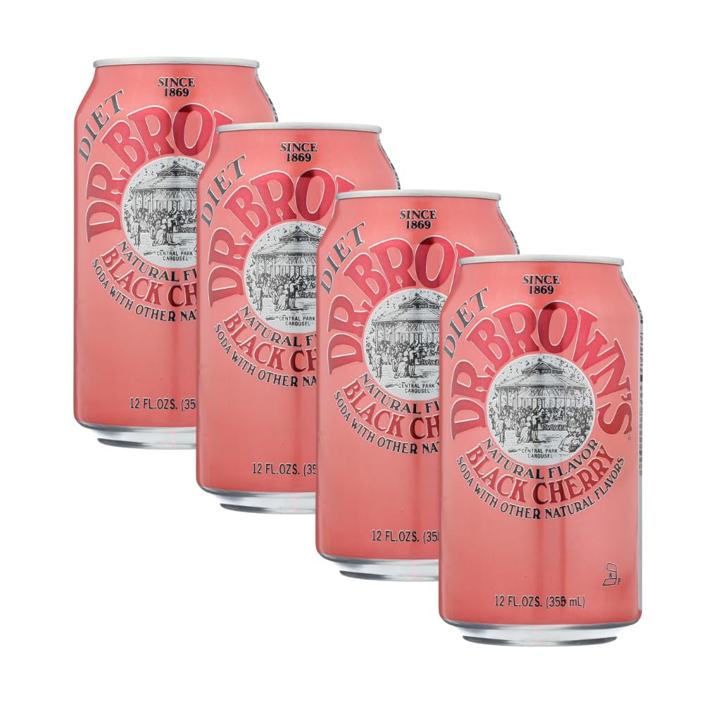 Black Cherry Diet Soda 12 Fl Oz (Pack of 4) H8803