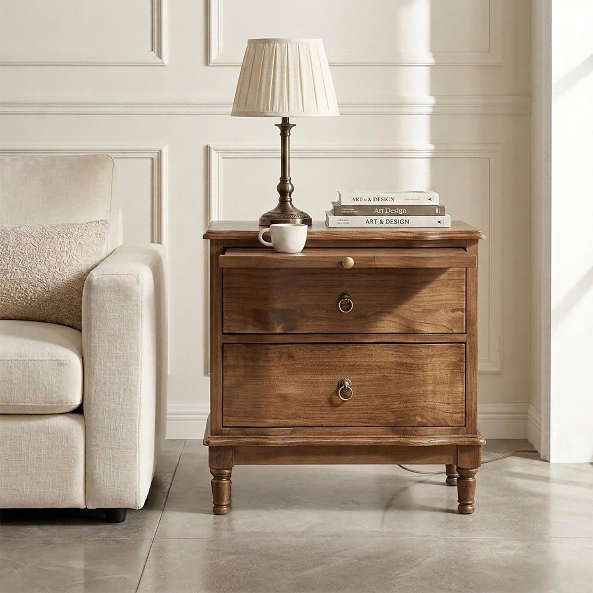 2-Drawer End Table with Charging Station Y607