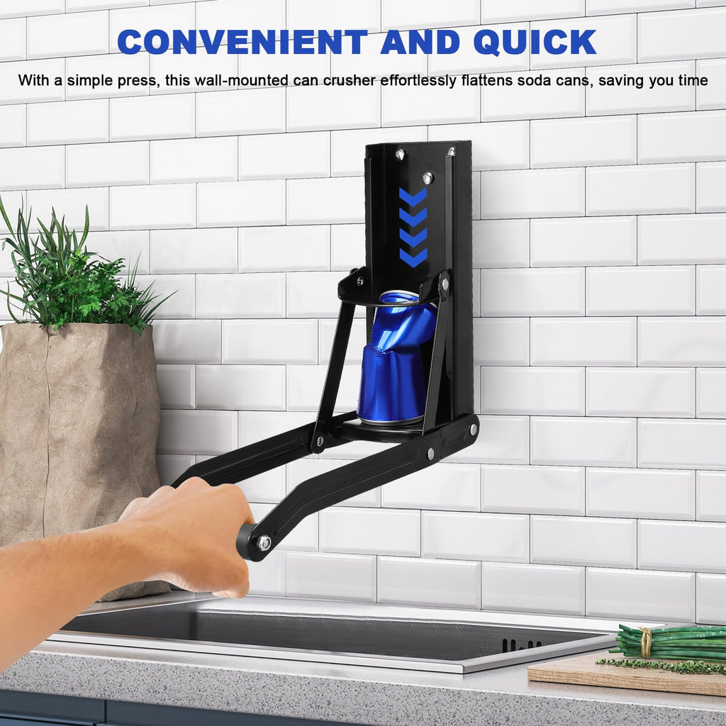 Black Heavy Duty Wall Mounted Can Crusher G9978