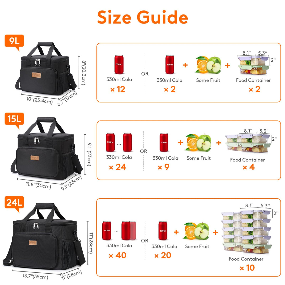 Black Insulated Lunch Bag Y2439