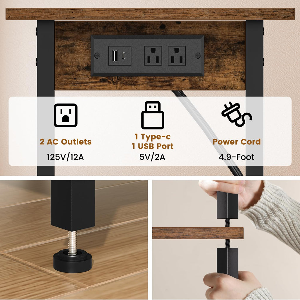 Tall End Table with Charging Station G5555