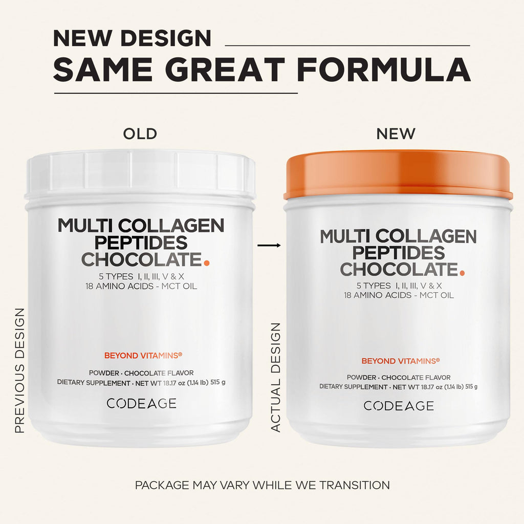 Multi Collagen Protein Powder, MCT Oil, Chocolate, 18 oz N58222