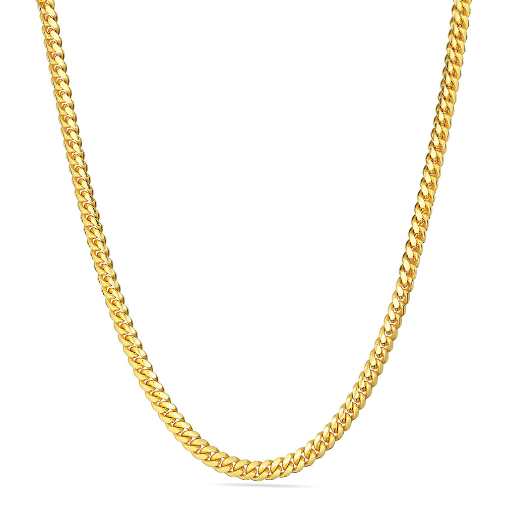 18K Gold Over 925 Sterling Silver Miami Cuban Chain Necklace B420149