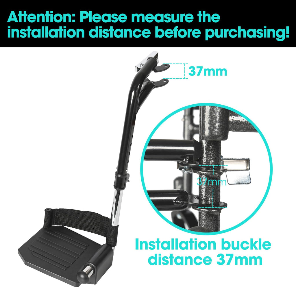 Black Adjustable Foldable Wheelchair Footrest X388444