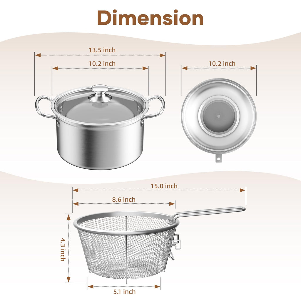 Deep Fryer Pot with Basket 6.3QT M55028