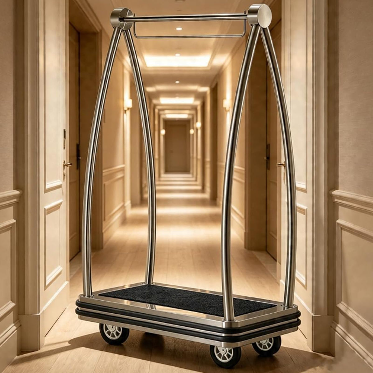 Stainless Steel Baggage Trolley with Wheels P839