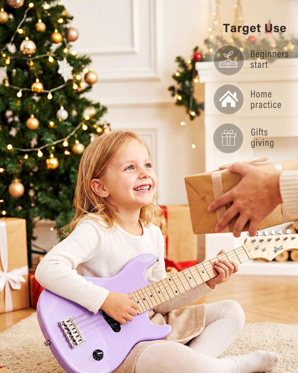 30 Inches Right Handed Electric Guitar with Beginner Kit V982