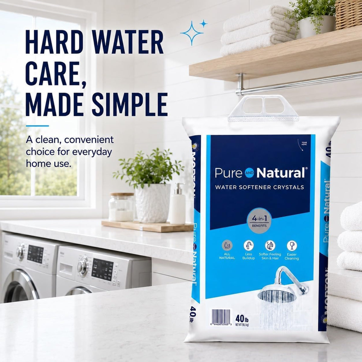 Pure Water Softener Salt Crystals 40 lb Pack of 4 V9809