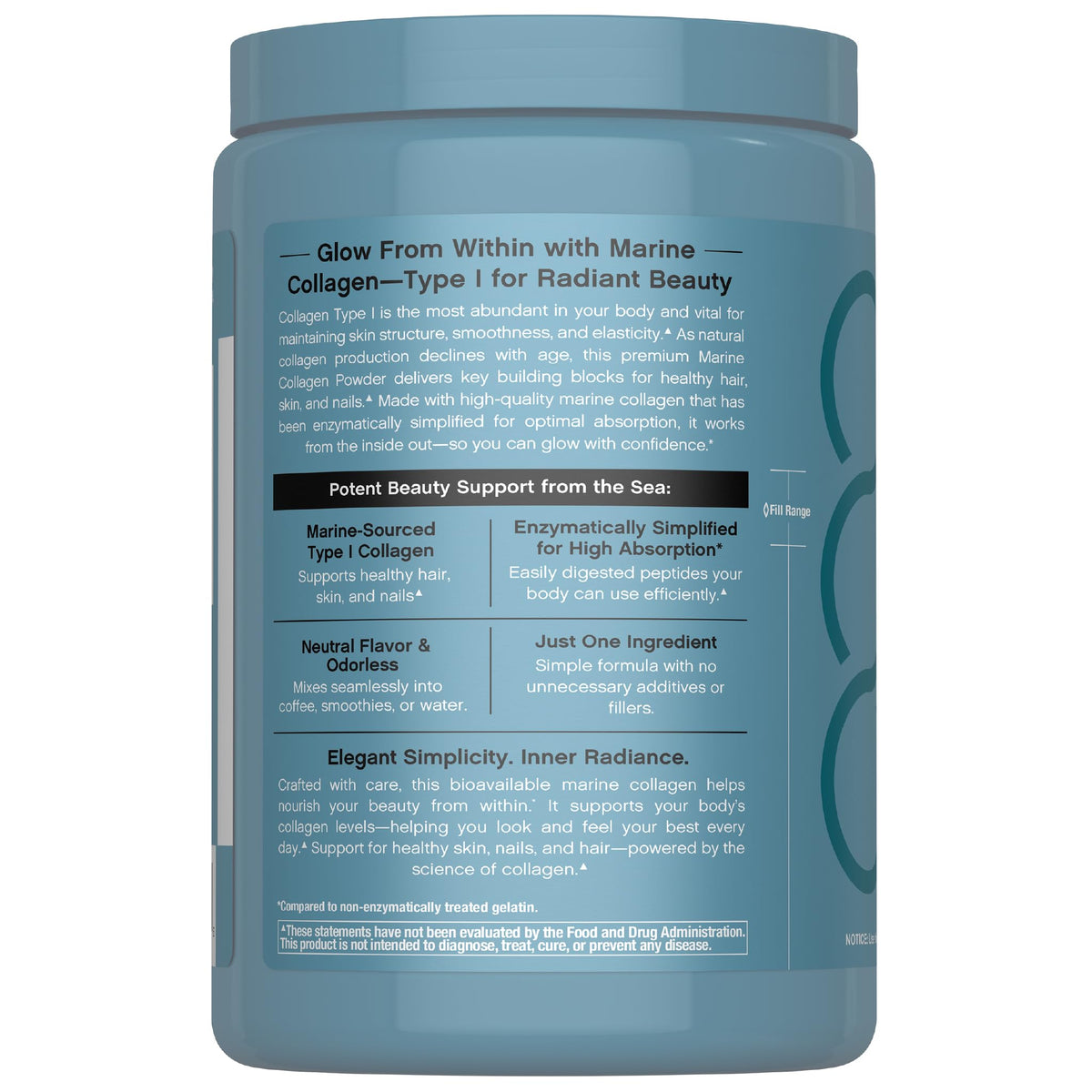 Marine Collagen Peptides Powder 8 oz Unflavored F845060