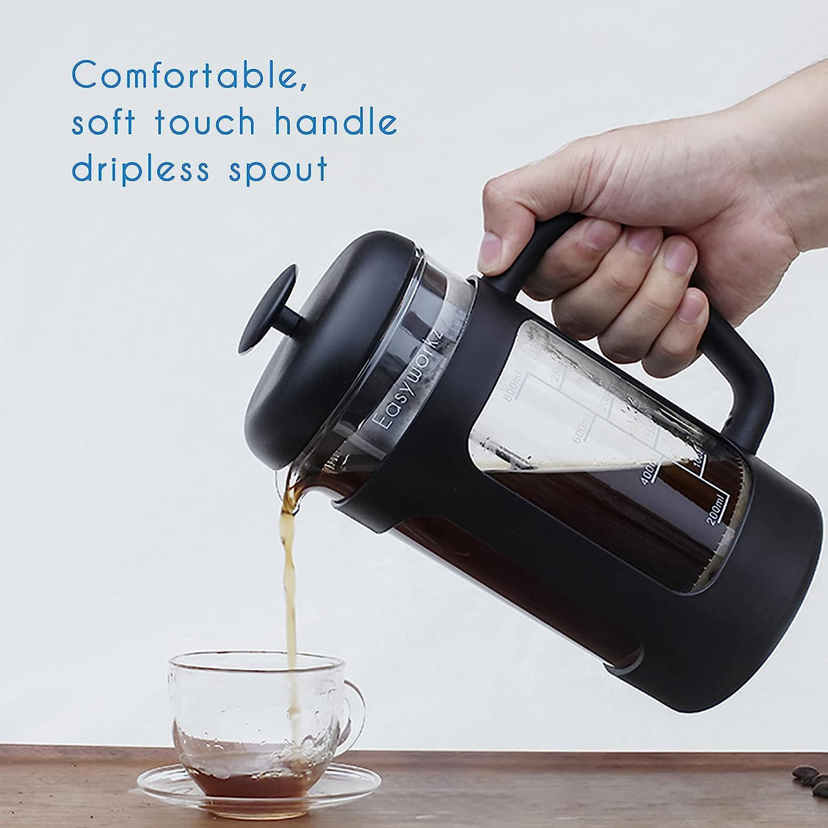 French Press 12 oz, Stainless Steel Espresso Cups 5 oz Set of 2 R974078