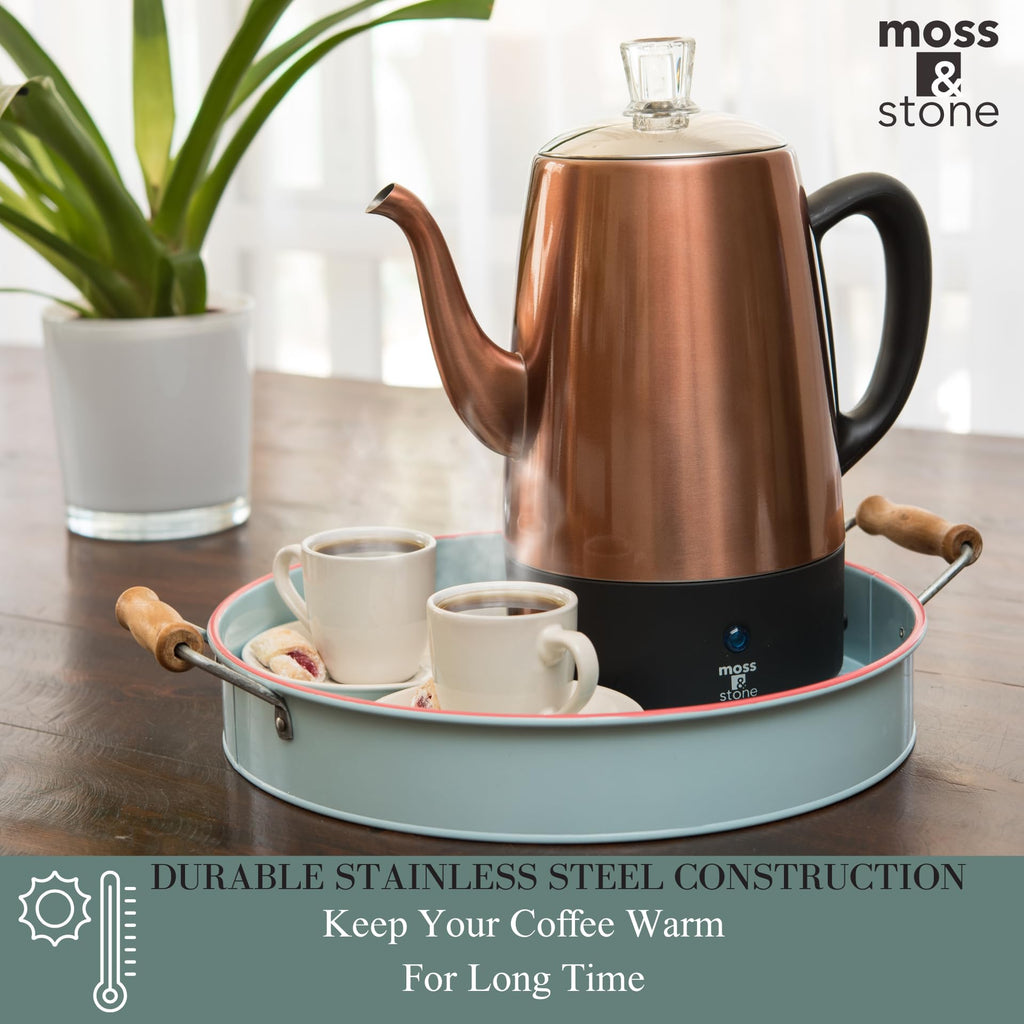 10 Cup Copper Electric Percolator Coffee Pot K718
